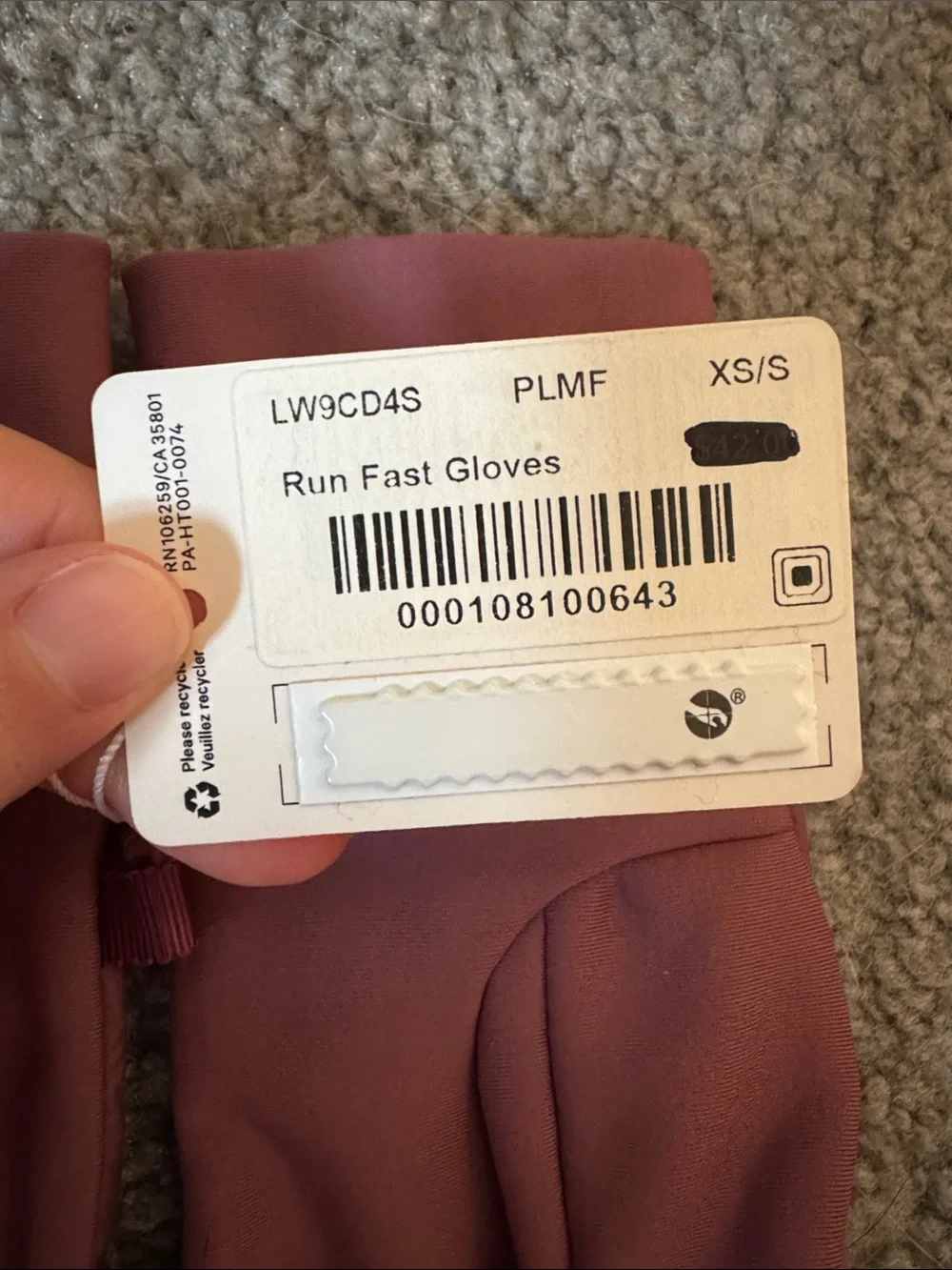 lululemon athletica run fast gloves - xs/s